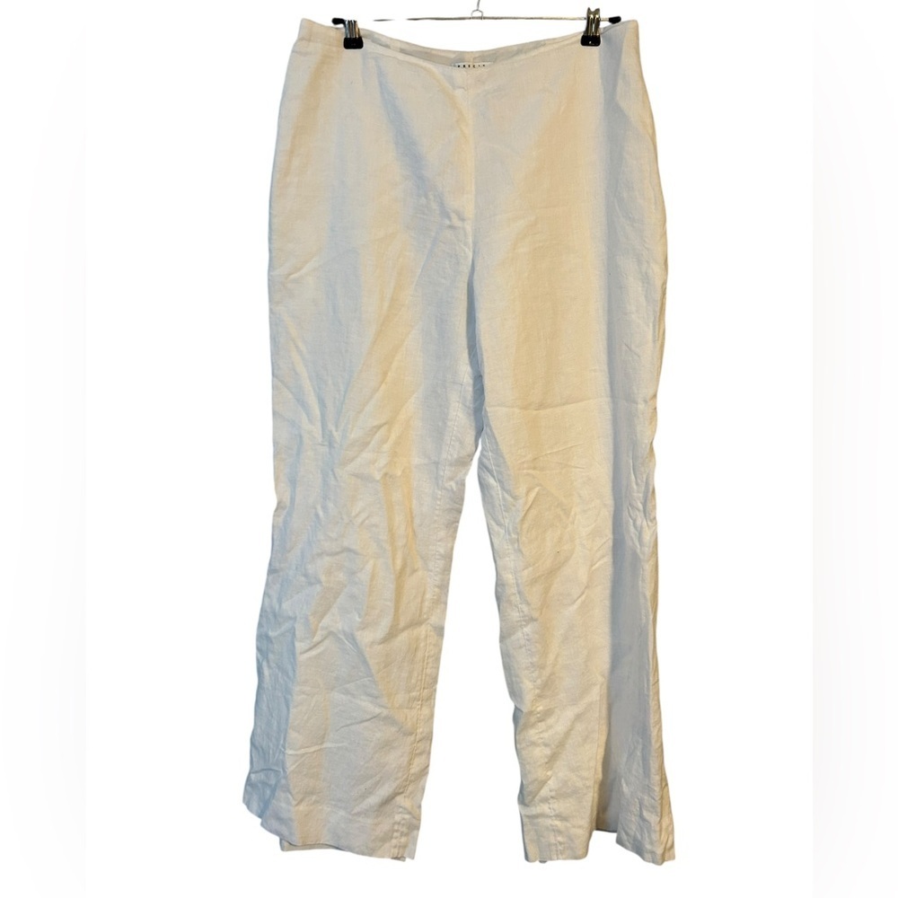 PRECIS Petite White Lined Linen Wide Leg Pants